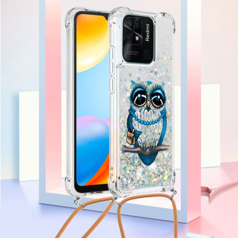 Capa Para Xiaomi Redmi 10C De celular Cordão De Lantejoulas Miss Owl