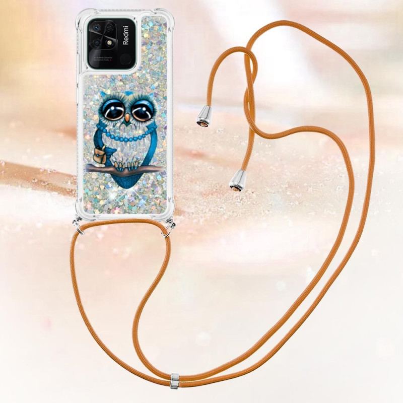 Capa Para Xiaomi Redmi 10C De celular Cordão De Lantejoulas Miss Owl