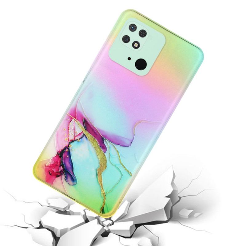 Capa Para Xiaomi Redmi 10C Efeito De Laser De Arte Em Mármore