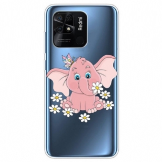 Capa Para Xiaomi Redmi 10C Elefante Rosa Sem Costura