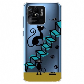 Capa Para Xiaomi Redmi 10C Gatos Na Escada