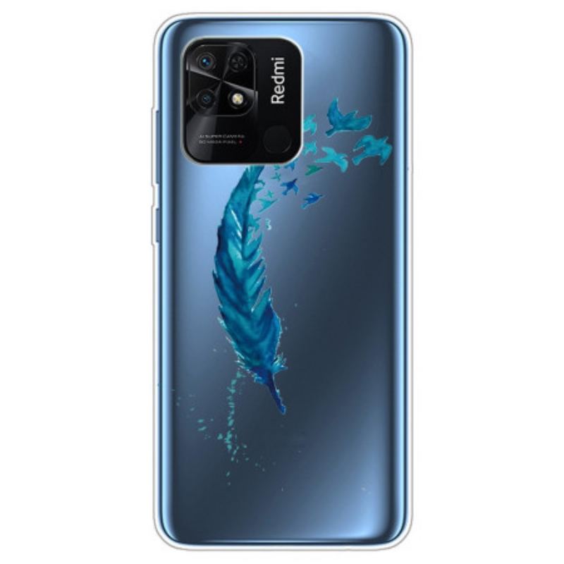 Capa Para Xiaomi Redmi 10C Pena Azul Transparente