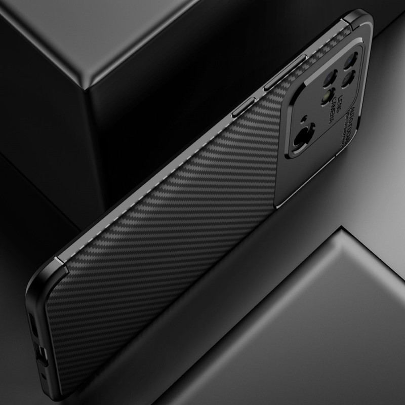 Capa Para Xiaomi Redmi 10C Textura Flexível De Fibra De Carbono