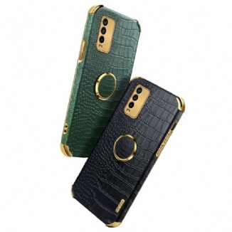 Capa De Celular Para Xiaomi Redmi 9T Efeito Pele De Crocodilo X-case