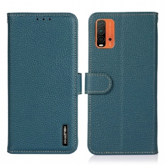 Capa De Couro Para Xiaomi Redmi 9T Khazneh Lichia Couro