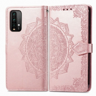 Capa De Couro Para Xiaomi Redmi 9T Mandala Idade Média