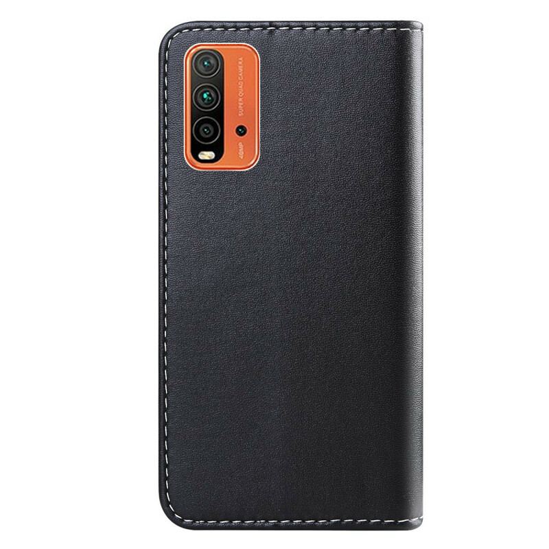 Capa Em Pele Para Xiaomi Redmi 9T Efeito Couro Tricolor