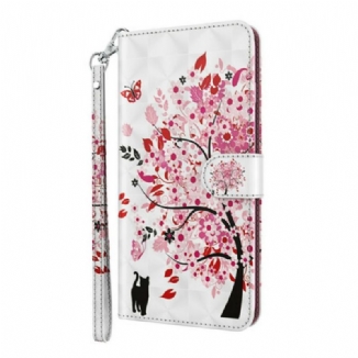 Capa Flip Para Xiaomi Redmi 9T Árvore Rosa