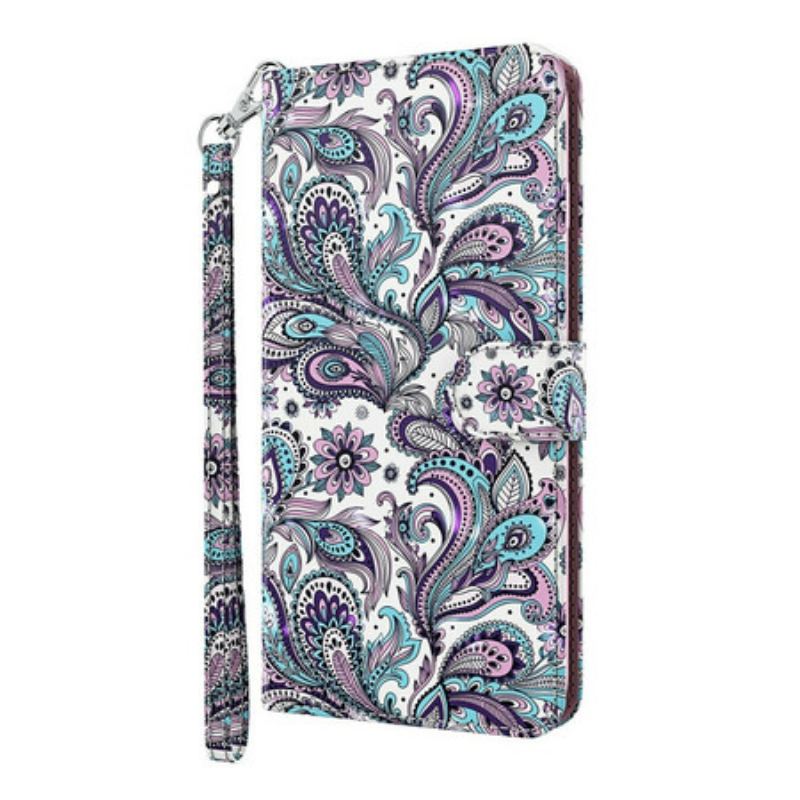 Capa Flip Para Xiaomi Redmi 9T Padrões De Flores