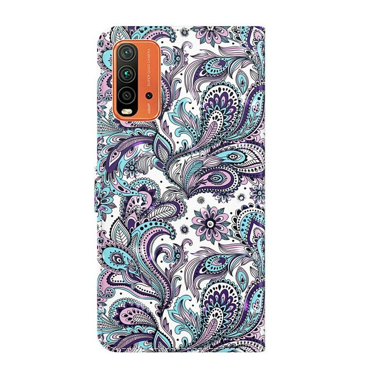 Capa Flip Para Xiaomi Redmi 9T Padrões De Flores