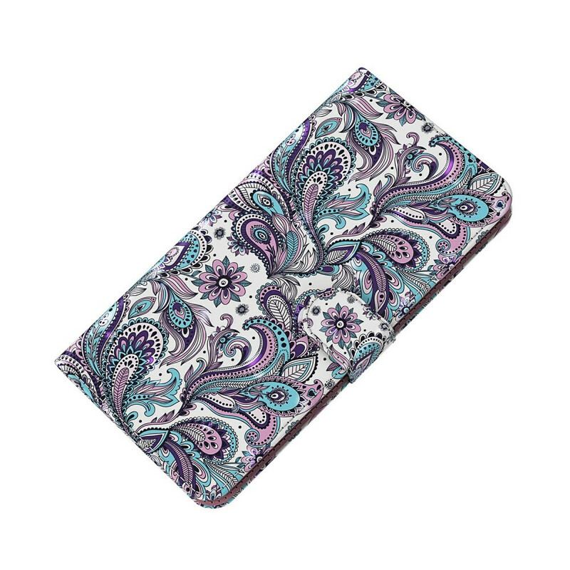 Capa Flip Para Xiaomi Redmi 9T Padrões De Flores