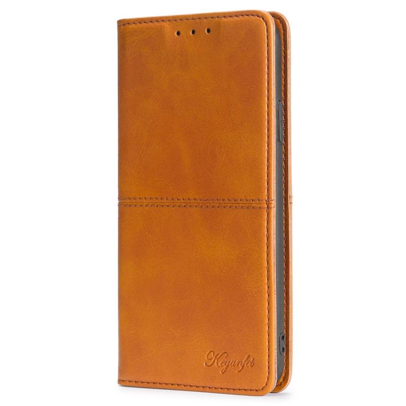 Capa De Celular Para Vivo Y35 Flip Efeito Couro Retrô