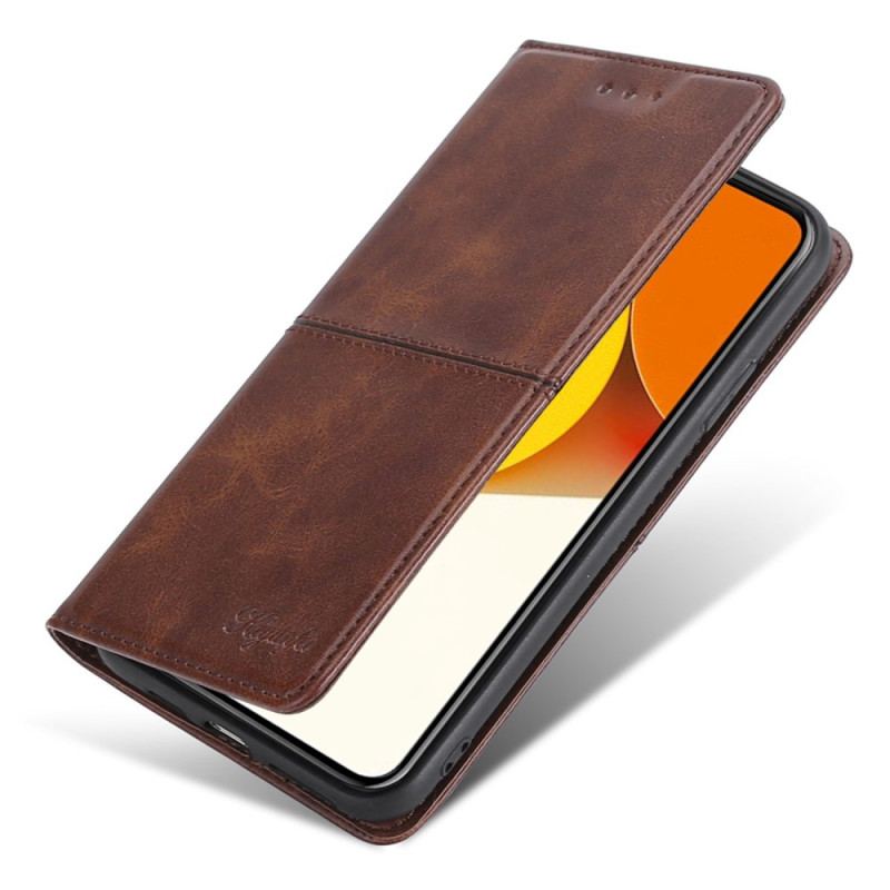 Capa De Celular Para Vivo Y35 Flip Efeito Couro Retrô