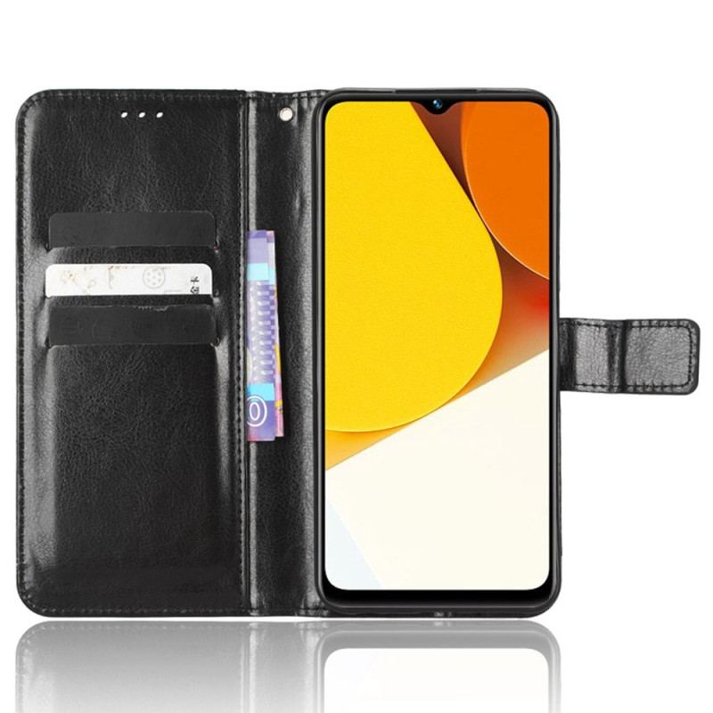 Capa Flip Para Vivo Y35 Couro Sintético