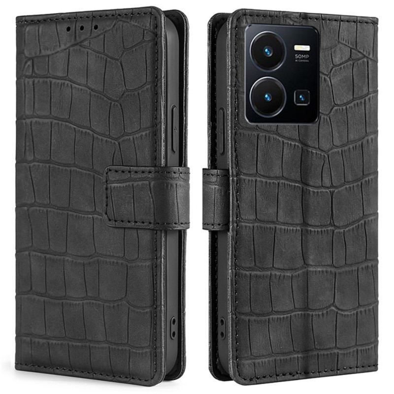 Capa Flip Para Vivo Y35 Crocodilo