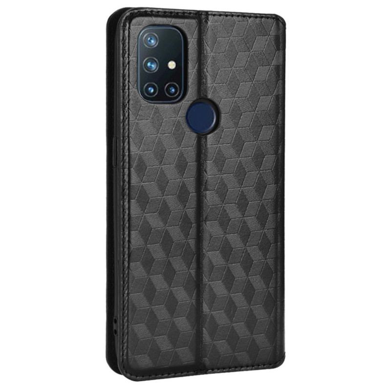 Capa De Celular Para OnePlus Nord N10 Flip Efeito Couro Diamante