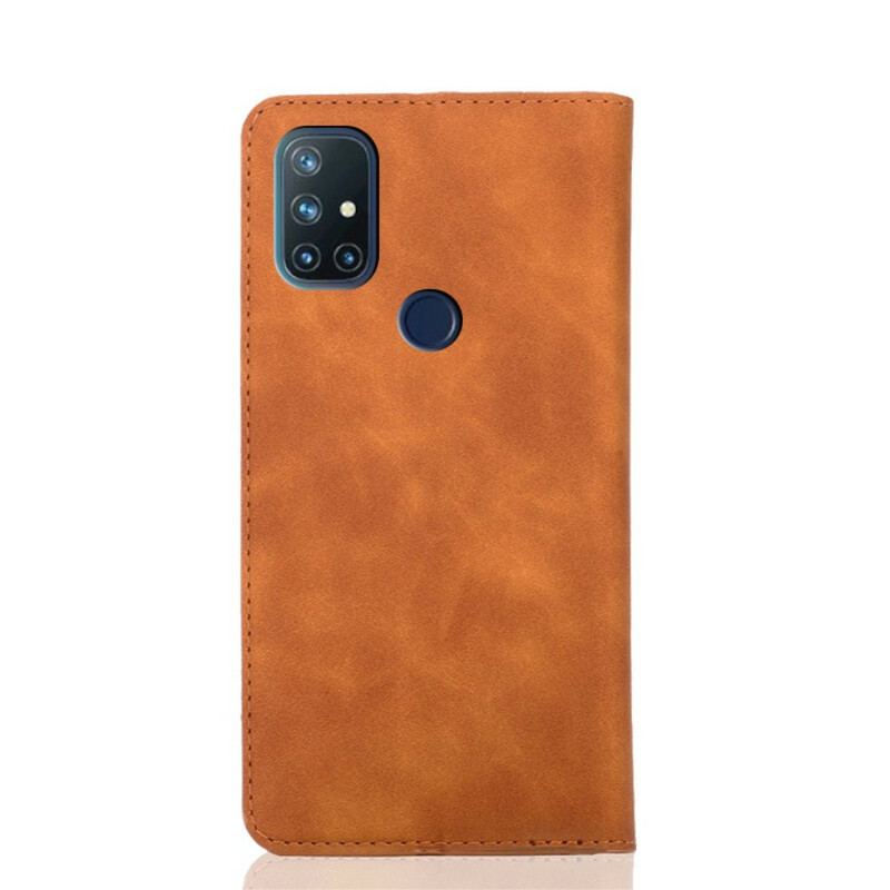 Capa De Celular Para OnePlus Nord N10 Flip Efeito Couro Toque Sedoso