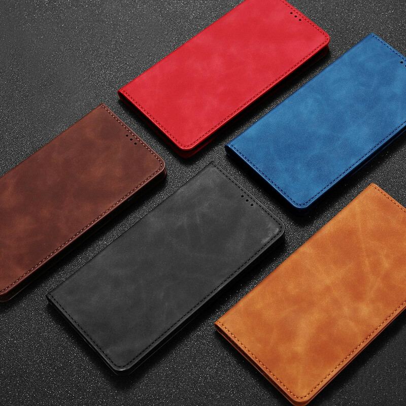 Capa De Celular Para OnePlus Nord N10 Flip Efeito Couro Toque Sedoso