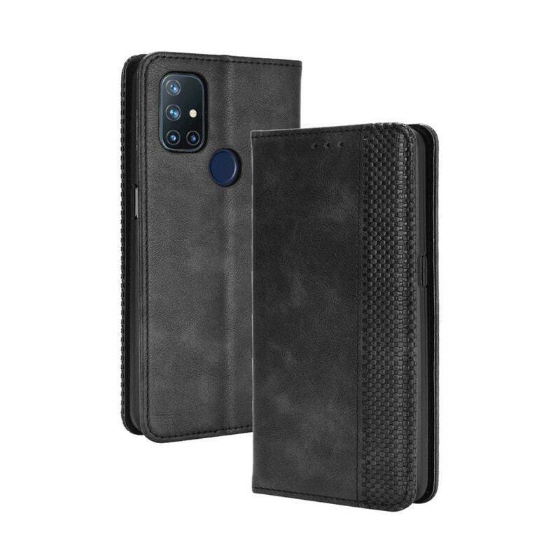 Capa De Celular Para OnePlus Nord N10 Flip Efeito Couro Vintage Estilizado