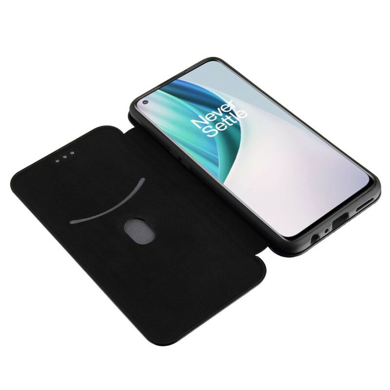 Capa De Celular Para OnePlus Nord N10 Flip Fibra De Carbono