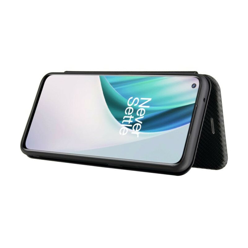 Capa De Celular Para OnePlus Nord N10 Flip Fibra De Carbono