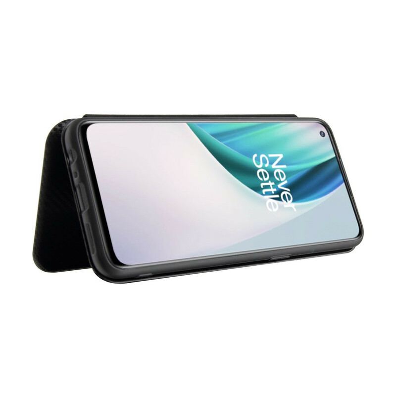 Capa De Celular Para OnePlus Nord N10 Flip Fibra De Carbono