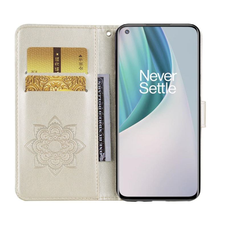 Capa De Couro Para OnePlus Nord N10 Coruja Mandala E Charme