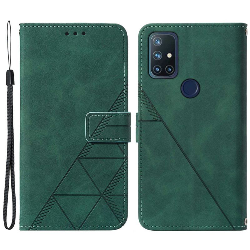 Capa De Couro Para OnePlus Nord N10 Efeito Couro Pirâmide