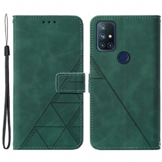 Capa De Couro Para OnePlus Nord N10 Efeito Couro Pirâmide