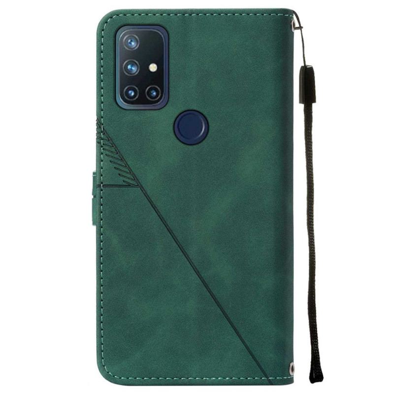 Capa De Couro Para OnePlus Nord N10 Efeito Couro Pirâmide