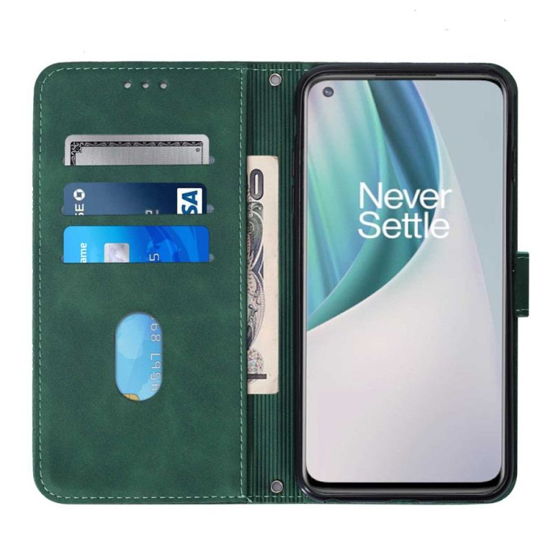 Capa De Couro Para OnePlus Nord N10 Efeito Couro Pirâmide