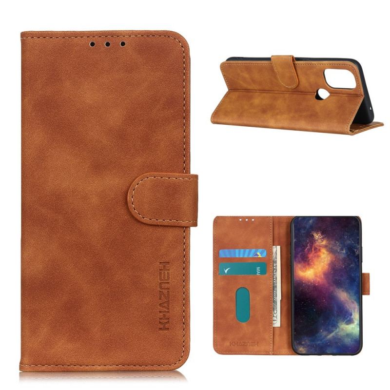 Capa De Couro Para OnePlus Nord N10 Efeito Couro Vintage Khazneh