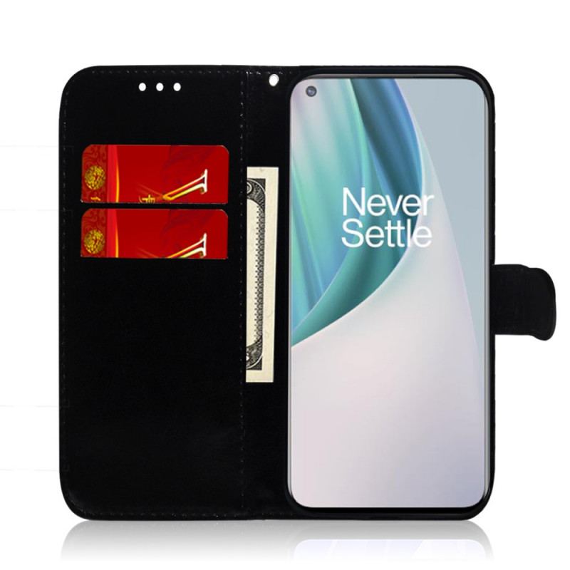 Capa Em Pele Para OnePlus Nord N10 Capa De Espelho De Couro Sintético