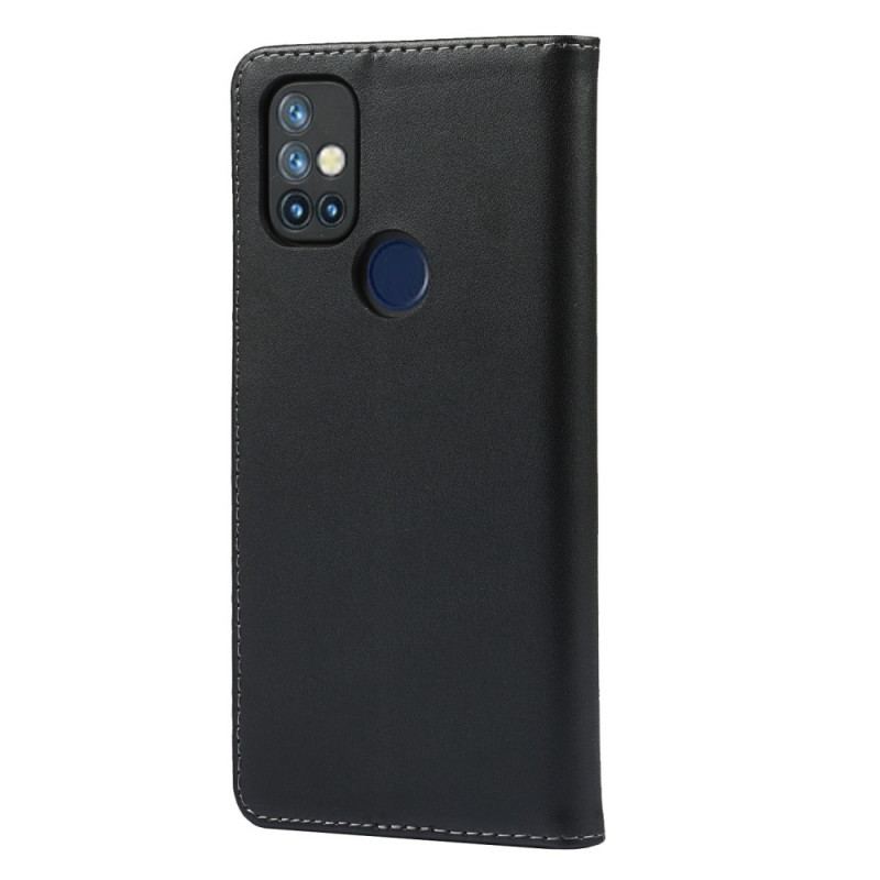 Capa Flip Para OnePlus Nord N10 Cor De Couro Genuíno