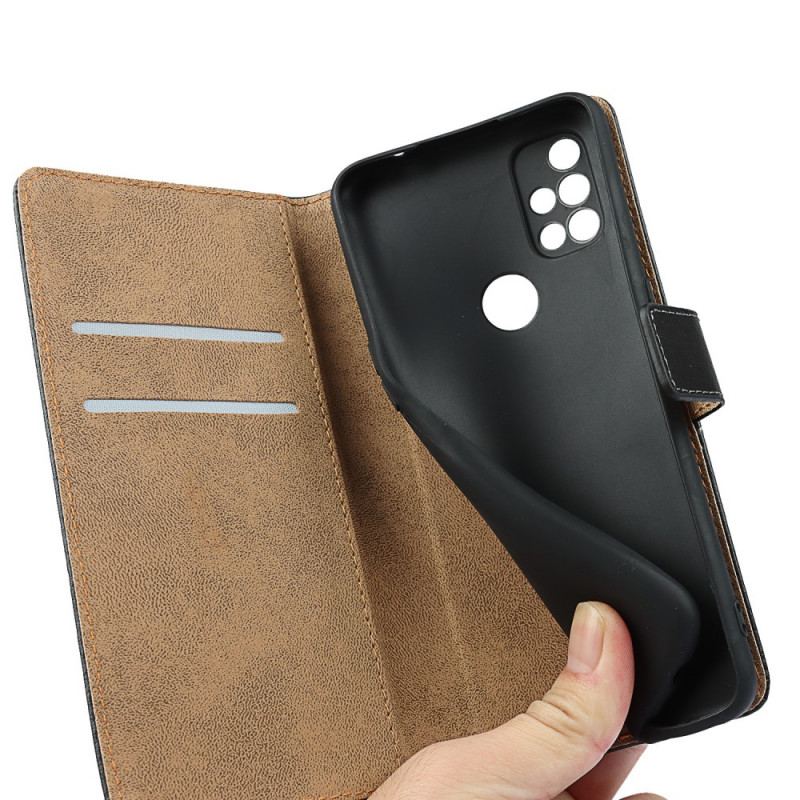 Capa Flip Para OnePlus Nord N10 Cor De Couro Genuíno