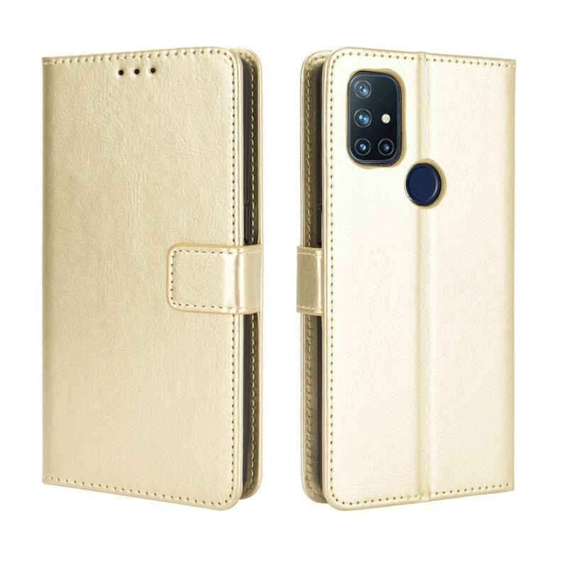 Capa Flip Para OnePlus Nord N10 Couro Falso Chamativo