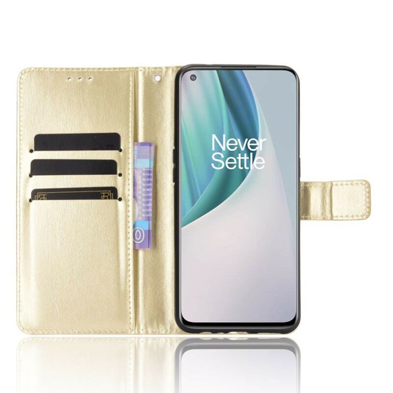 Capa Flip Para OnePlus Nord N10 Couro Falso Chamativo