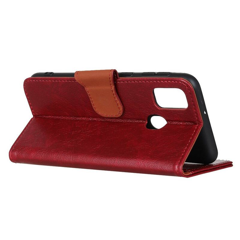 Capa Flip Para OnePlus Nord N10 Couro Napa Rachado