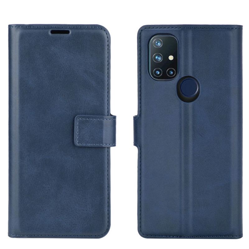 Capa Flip Para OnePlus Nord N10 Efeito De Couro Extremo Fino