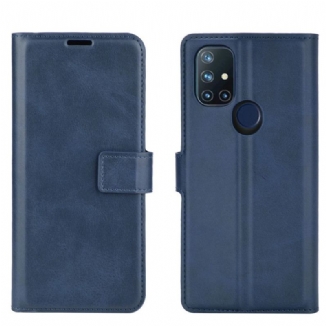 Capa Flip Para OnePlus Nord N10 Efeito De Couro Extremo Fino