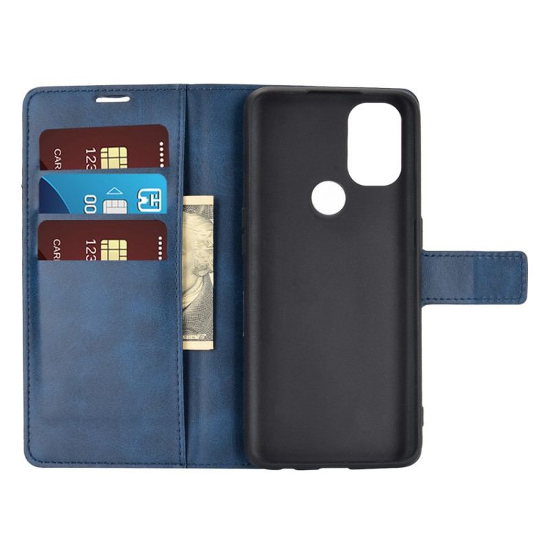 Capa Flip Para OnePlus Nord N10 Efeito De Couro Extremo Fino