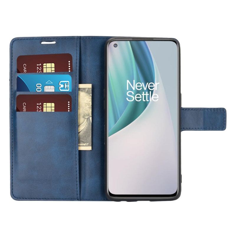 Capa Flip Para OnePlus Nord N10 Efeito De Couro Extremo Fino