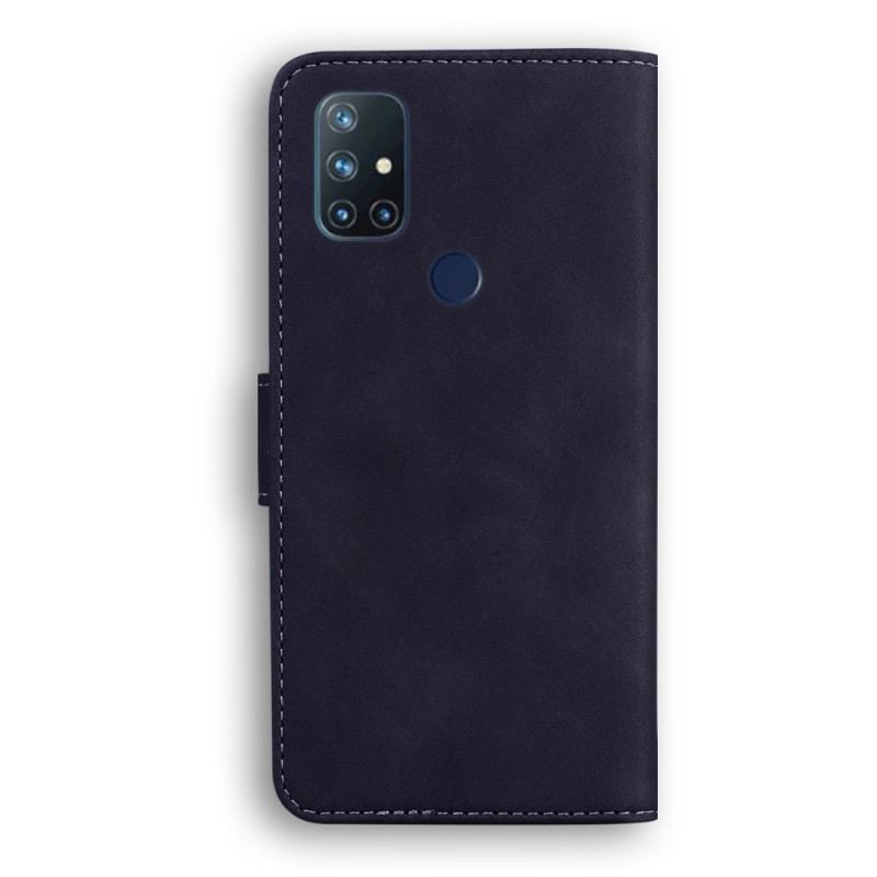 Capa Flip Para OnePlus Nord N10 Efeito Couro Monocromático