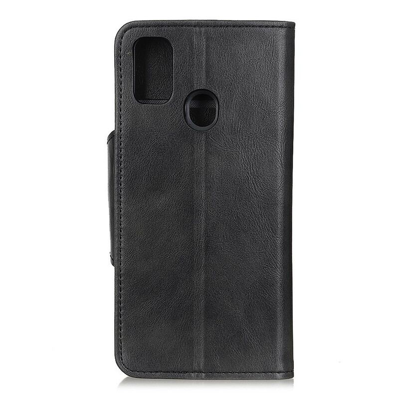 Capa Folio Para OnePlus Nord N10 Botão Decorativo De Couro Sintético