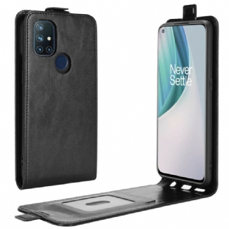 Capa Folio Para OnePlus Nord N10 Flip Efeito De Couro Com Aba Vertical