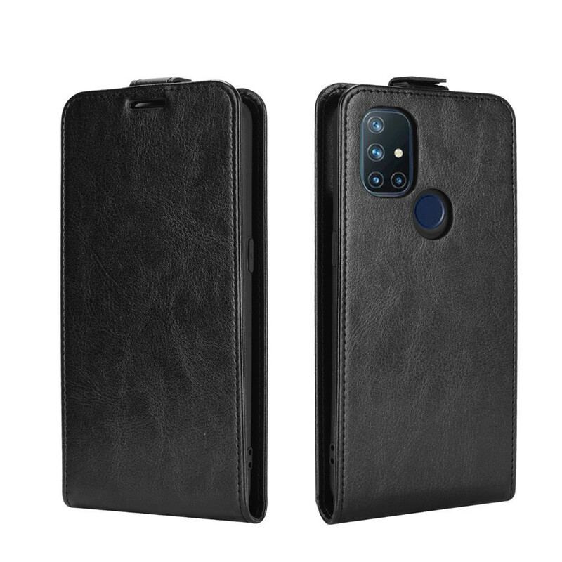 Capa Folio Para OnePlus Nord N10 Flip Efeito De Couro Com Aba Vertical