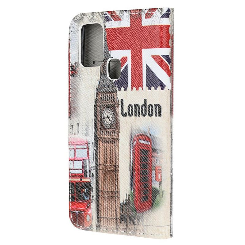 Capa Folio Para OnePlus Nord N10 Vida Em Londres