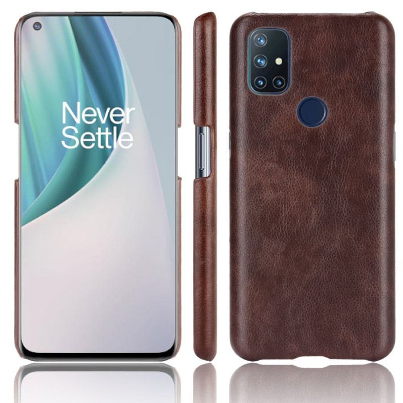 Capa Para OnePlus Nord N10 Efeito Couro De Desempenho Lichia