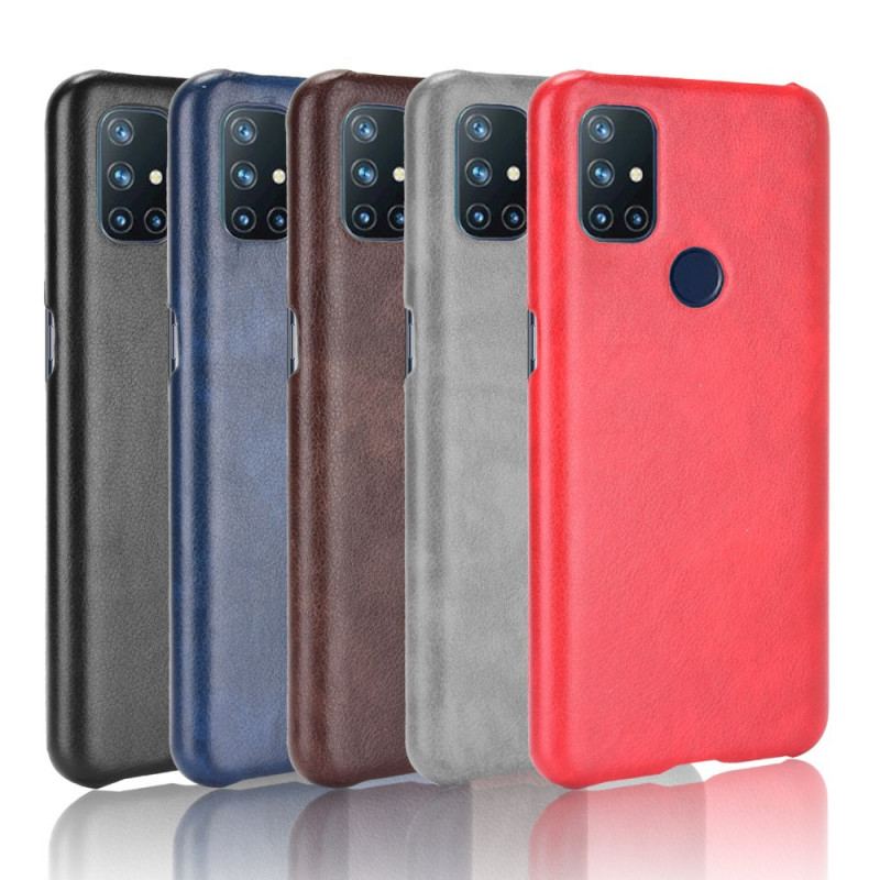 Capa Para OnePlus Nord N10 Efeito Couro De Desempenho Lichia