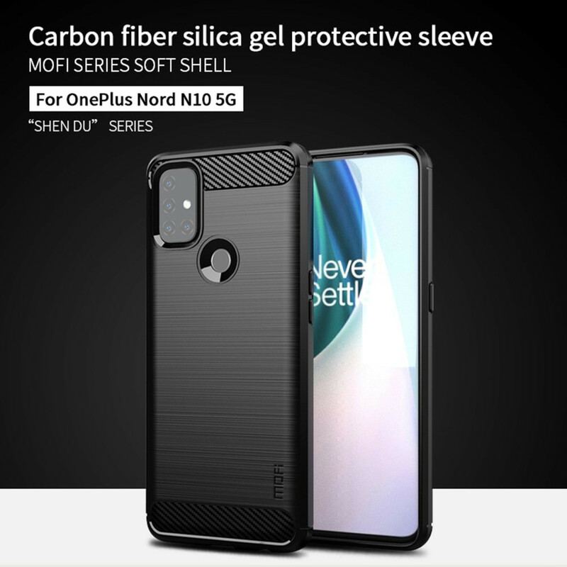 Capa Para OnePlus Nord N10 Fibra De Carbono Escovada Mofi